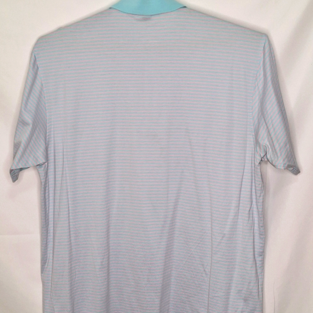 Peter Millar SS Striped Cotton Polo Shirt Large - Picture 11 of 12